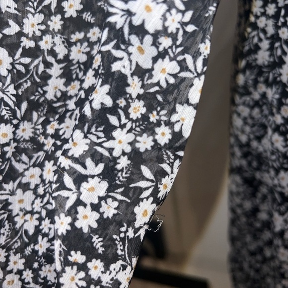 ASTR The Label Ruched Black White Floral Sweetheart Mini Dress Womens Size XL - Picture 8 of 13